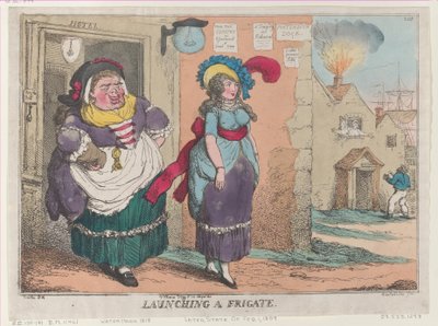 Lanzamiento de una Fragata, [1 de febrero de 1809], reimpresión de Thomas Rowlandson