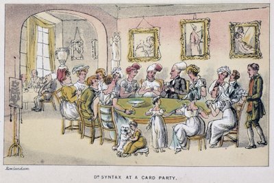 El doctor en una partida de cartas - en “Los tres viajes del Doctor Syntax: en busca del pintoresco consuelo y una esposa” de William Combe, ill. Rowlandson de Thomas Rowlandson