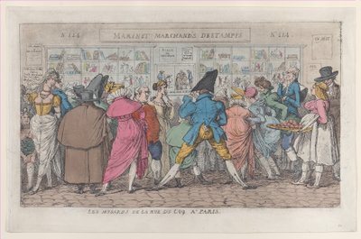 Los holgazanes de la Rue du Coq en París, ca. 1810 de Thomas Rowlandson