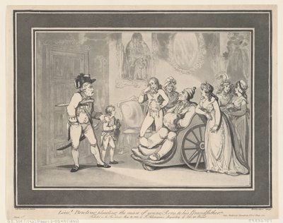 El teniente Bowling suplicando la causa del joven Rory a su abuelo de Thomas Rowlandson