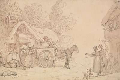 Carga de sacos en un carro de Thomas Rowlandson