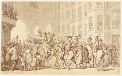 Escena de Londres: Malhechores en su camino a Tyburn de Thomas Rowlandson