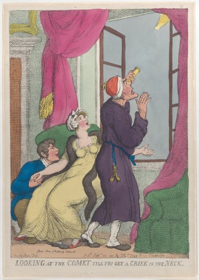 Mirando el Cometa hasta que te Duele el Cuello, 20 de septiembre de 1811 de Thomas Rowlandson