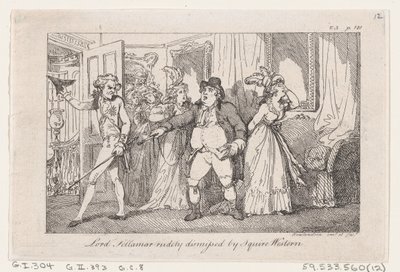Lord Tellamar despedido groseramente por Squire Western, de La historia de Tom Jones, un expósito, 1792 de Thomas Rowlandson