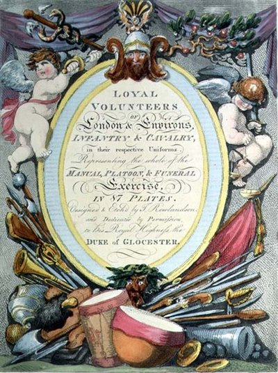 Voluntarios Leales de Londres, página de título de Thomas Rowlandson