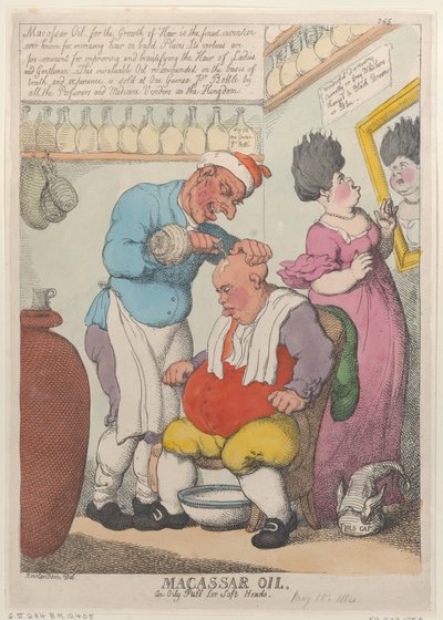 Aceite de Macassar, Un Soplo Aceitoso para Cabezas Blandas de Thomas Rowlandson