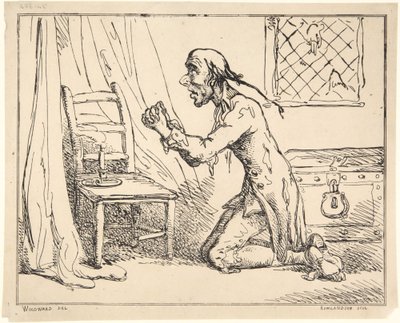 Un hombre rezando de Thomas Rowlandson