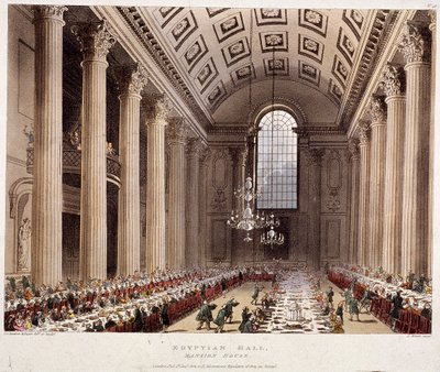 Interior de Mansion House, Londres, 1809 de Thomas Rowlandson