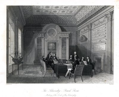 Reunión de los Señores del Almirantazgo en la Sala de Juntas, Almirantazgo de Thomas Rowlandson