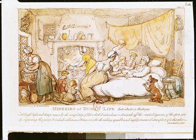 Miserias de la vida humana: Diálogo introductorio de Thomas Rowlandson