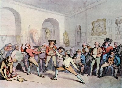 Academia de esgrima del Sr. H Angelos, 1791, 1929 de Thomas Rowlandson