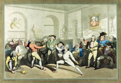 Academia de esgrima del Sr. H Angelo, grabado por Charles Rosenberg, 1791 de Thomas Rowlandson