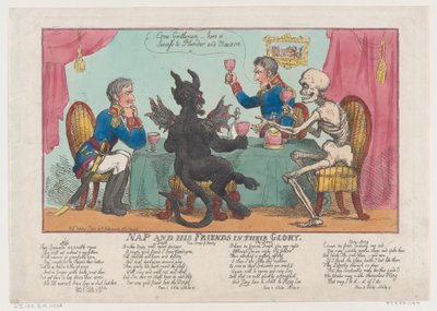 Nap y Sus Amigos en su Gloria, 1 de octubre de 1808 de Thomas Rowlandson