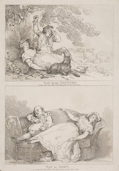 Siesta en el campo - Siesta en la ciudad de Thomas Rowlandson