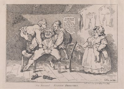 Nuevos pantalones elásticos inventados, 1 de noviembre de 1784 de Thomas Rowlandson