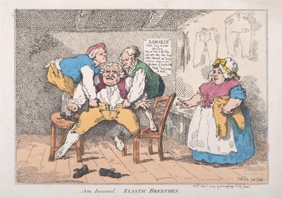 Nuevos pantalones elásticos inventados de Thomas Rowlandson