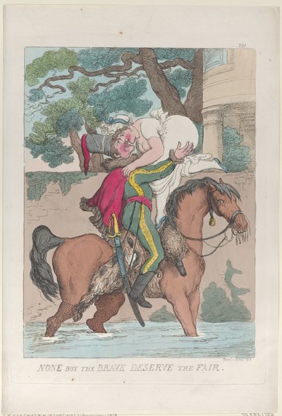 Solo los valientes merecen a las justas, 1813 de Thomas Rowlandson