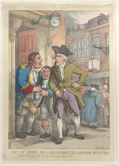 No en casa, o un cazador de cenas decepcionado, 13 de junio de 1823 de Thomas Rowlandson
