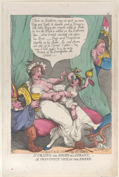 Cuidando la Cría de un Tirano de Thomas Rowlandson