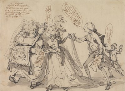 Pitt y sus aliados en su lucha por la regencia de Thomas Rowlandson