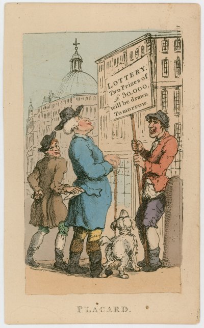 Cartel. Lotería - dos premios de £30,000 se sortearán mañana de Thomas Rowlandson