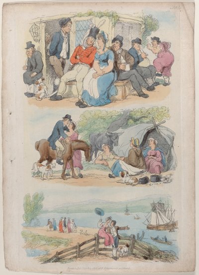 Placa 4: Reclutamiento, del Mundo en Miniatura, 1816 de Thomas Rowlandson