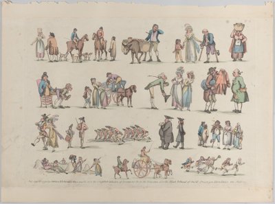 Placa 6, Contornos de Figuras, Paisajes y Ganado...para el Uso de Aprendices, 20 de junio de 1790 de Thomas Rowlandson
