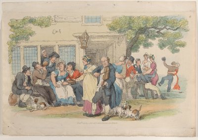 Placa 6: La Puerta de la Taberna, del Mundo en Miniatura, 1816 de Thomas Rowlandson