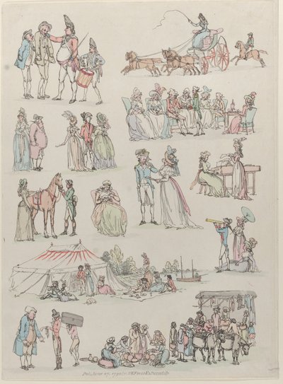 Placa 7, Contornos de figuras, paisajes y ganado... para el uso de los aprendices, 27 de junio de 1790 de Thomas Rowlandson