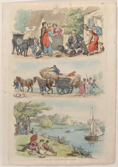 Placa 9, del Mundo en Miniatura, 1816 de Thomas Rowlandson