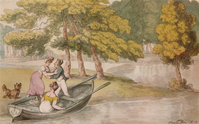 Villa de los Papas, Twickenham: La salida, c1819 de Thomas Rowlandson