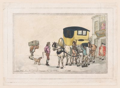 Chicos de correos y caballos de correos en la posada White Hart, 15 de diciembre de 1787 de Thomas Rowlandson
