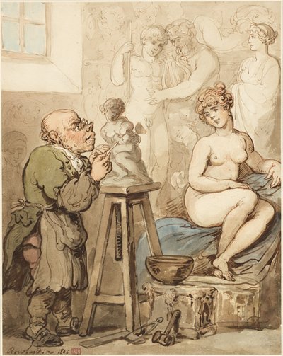 Preparación para la Academia—El viejo Joseph Nollekens y su Venus de Thomas Rowlandson