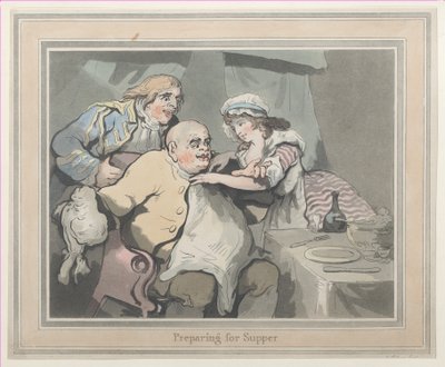 Preparando la cena de Thomas Rowlandson