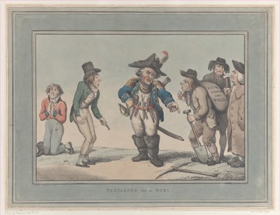 Preparándose para un duelo, 12 de enero de 1795 de Thomas Rowlandson