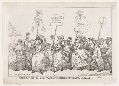 Procesión a las elecciones después de una campaña exitosa, 30 de abril de 1784 de Thomas Rowlandson