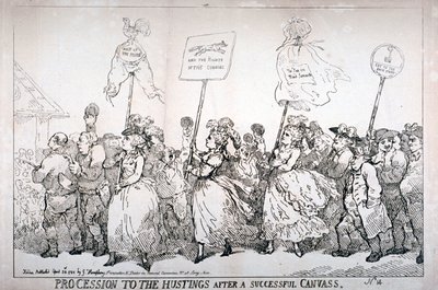 Procesión a las elecciones después de una campaña exitosa, no:14, 1784 de Thomas Rowlandson