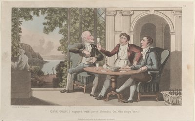 Quae Genus comprometido con amigos joviales, o-¿Quién canta mejor?, de La historia de..., 1 de enero de 1822 de Thomas Rowlandson