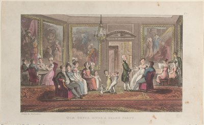 Quae Genus Da una Gran Fiesta, de La Historia de Johnny Quae Genus de Thomas Rowlandson