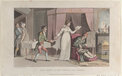 Quae Genus al servicio de un avaro, de La historia de Johnny Quae Genus de Thomas Rowlandson