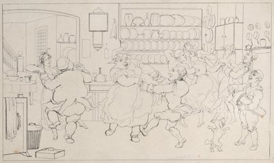Quae Genus en los Deportes de la Cocina, de La Historia de Johnny Quoe Genus: el Pequeño..., 1822 de Thomas Rowlandson