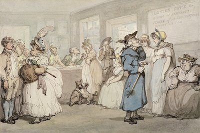Oficina de registro para la contratación de sirvientes, c.1805 de Thomas Rowlandson