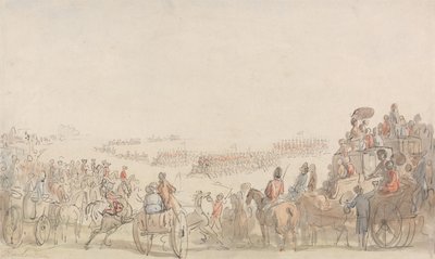 Repaso de los Voluntarios de la Caballería Ligera en Wimbledon Common de Thomas Rowlandson