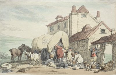 El espectáculo de Richardson: Un carro volador de Thomas Rowlandson