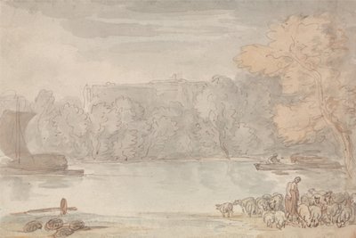Paisaje fluvial (¿El Támesis en Eton) de Thomas Rowlandson