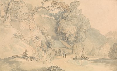Escena fluvial con pequeñas embarcaciones de Thomas Rowlandson