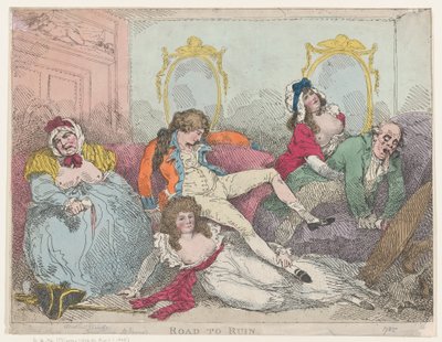Camino a la ruina, 1785 de Thomas Rowlandson
