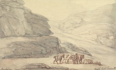 Escena rocosa en la costa norte, Cornualles de Thomas Rowlandson