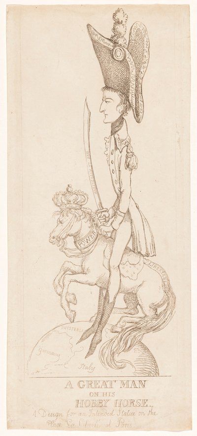 Estatua ecuestre de Napoleón, 1804 de Thomas Rowlandson