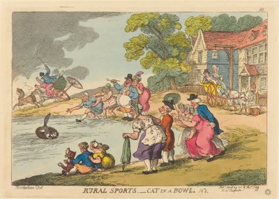 Deportes Rurales. Gato en un Cuenco. No.1 de Thomas Rowlandson